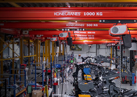 Konecranes KBK steel workstation lifting system