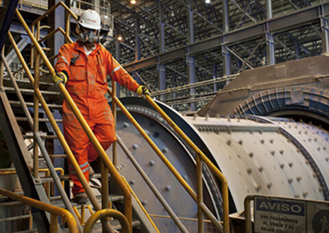 Konecranes technician in mining facility
